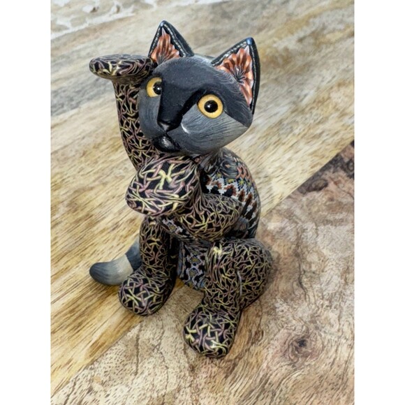 Handcrafted Colorful Polymer Clay CAT JON STUART ANDERSON Millefiori 2015 Fimo - Picture 2 of 7